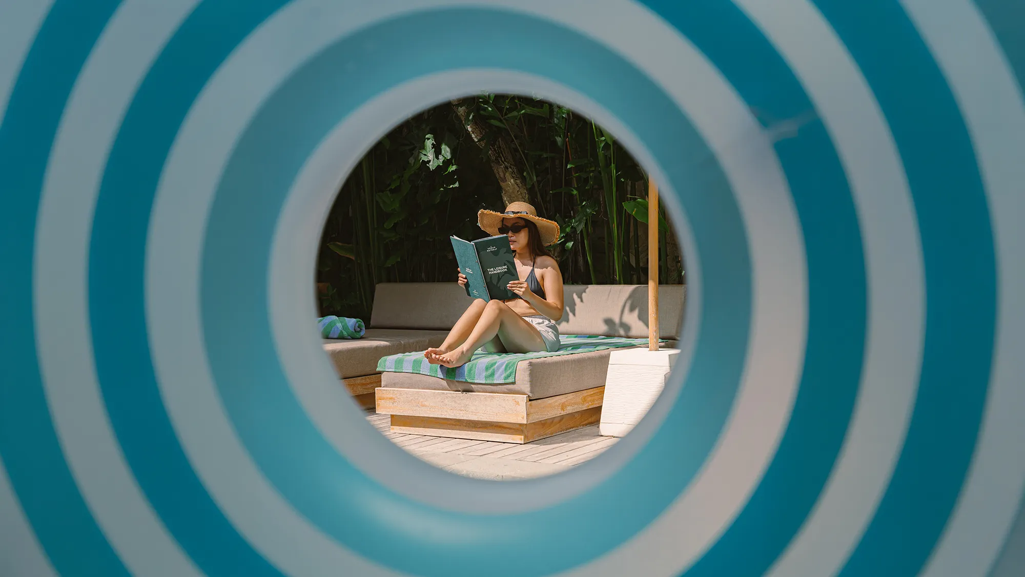 Jacuzzi and sunbed at a villa